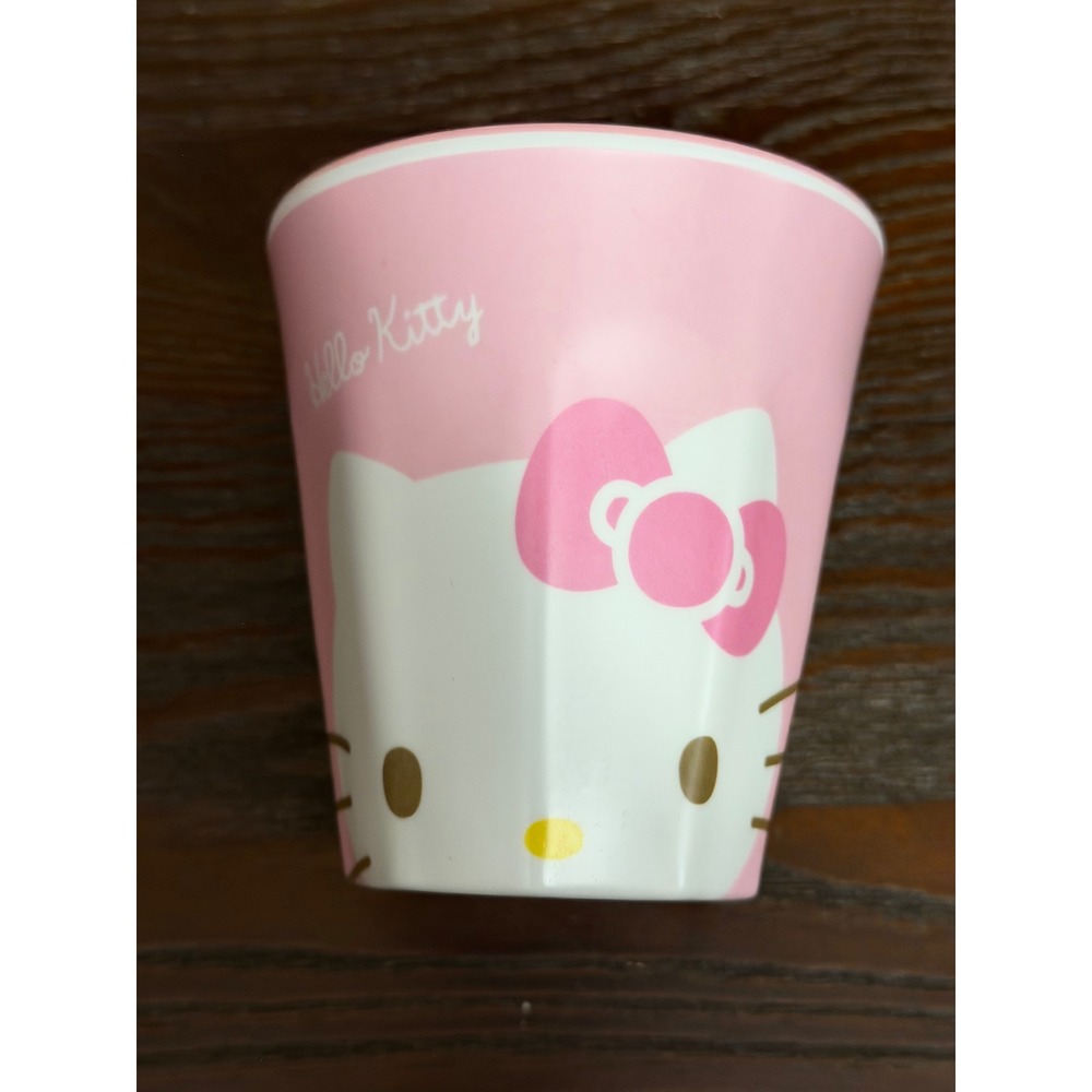 Sanrio Hello Kitty Pink Matte Melamine Cup 270ml SR-5525545KT Close Up Face